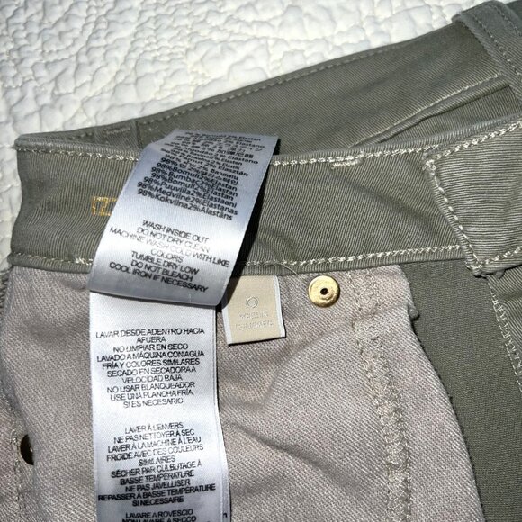 Michael Kors Izzy Skinny Crop Jeans Olive Green Size 0 Low Rise Stretch - Picture 8 of 10